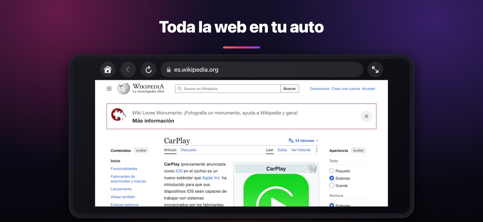 Toda la web en tu auto